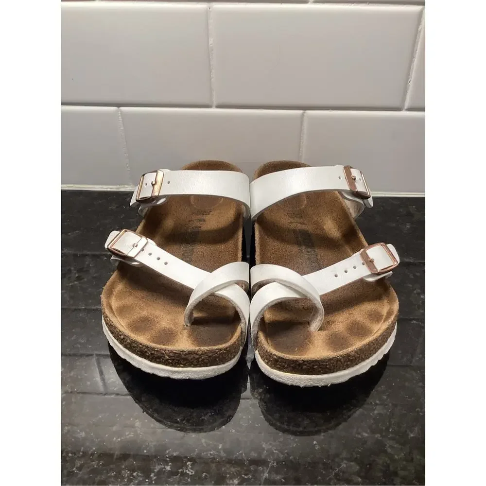 Birkenstock Mayari Kid's Birko-Flor Strappy Sandals Summer Girls White Size 33